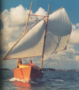 A crab claw suspended from an H-shaped double mast in Holland!